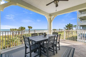 Outdoor dining - Gorgeous Oceanfront Corner Condo 535 In Cinnamon Beach! (Palm Coast)