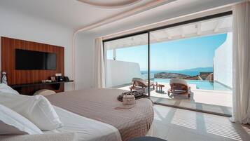 Presidential Suite Sea View with Big Private Pool | 1 Schlafzimmer, hochwertige Bettwaren, Zimmersafe, Schreibtisch