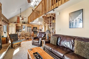 TV, fireplace - Mountain Views~Near Ski Area~2 Bed + Loft~Shuttle! (Steamboat Springs)