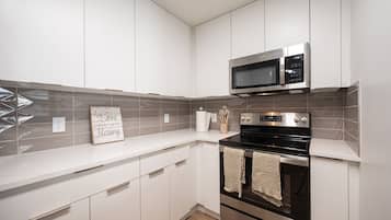 Microwave, oven, stovetop, dishwasher