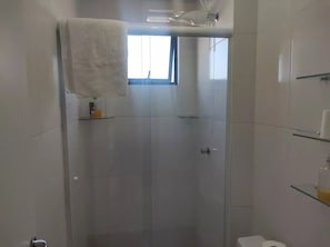 Towels, soap, shampoo, toilet paper