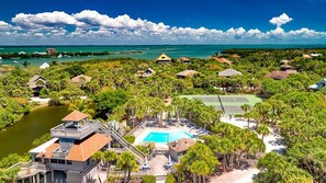 Pool - Sunset Too: 1 house to shore-Golf Cart Pickleball, Dock Access (North Captiva)