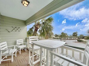 Outdoor dining - 1 Bedroom Oceanfront Condo Sea Cabin 230B | Pool | Renovated in 2024 (Isle of Palms)