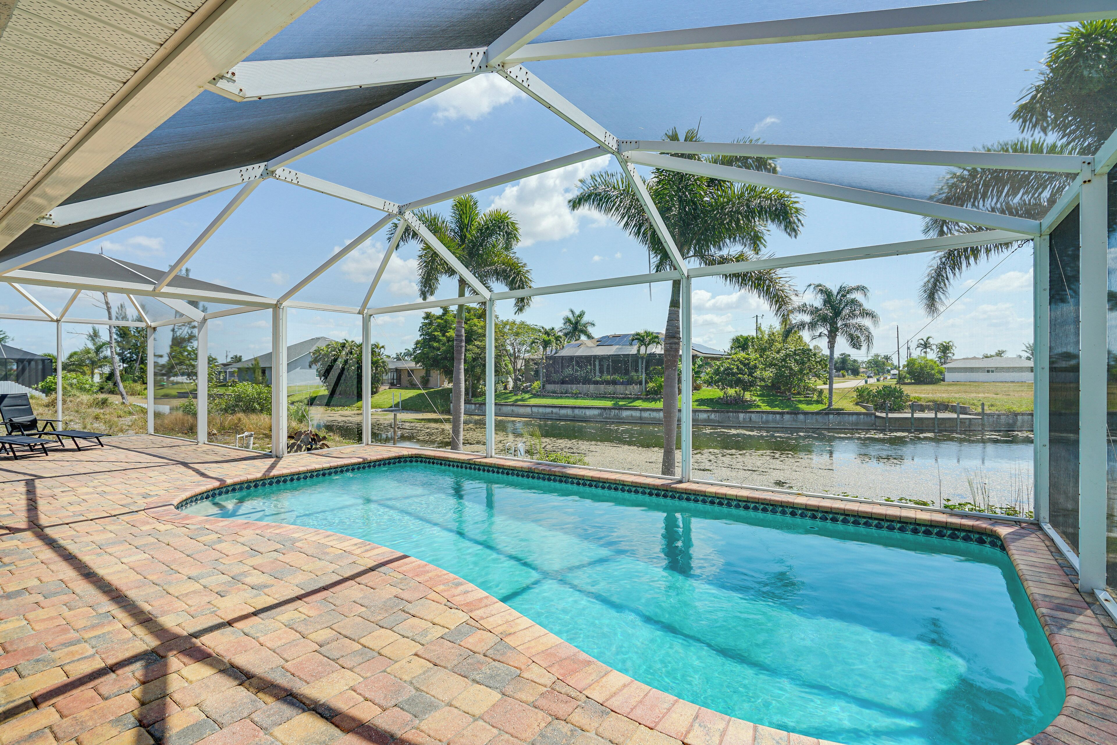 Canal-Front Cape Coral Home: Heated Pool & Patio!