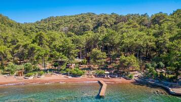 Private beach, free beach shuttle, free beach cabanas, sun-loungers