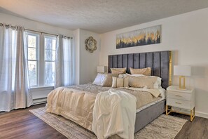 3 habitaciones, tabla de planchar con plancha y cuna de viaje 