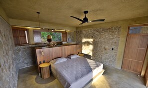 1 bedroom, desk, iron/ironing board, travel cot