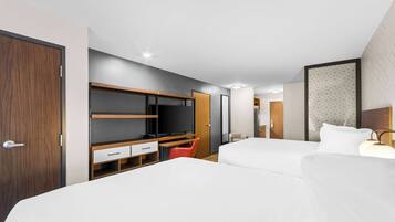 Suite, 2 Queen Beds, Non Smoking | Desk, laptop workspace, free WiFi, bed sheets