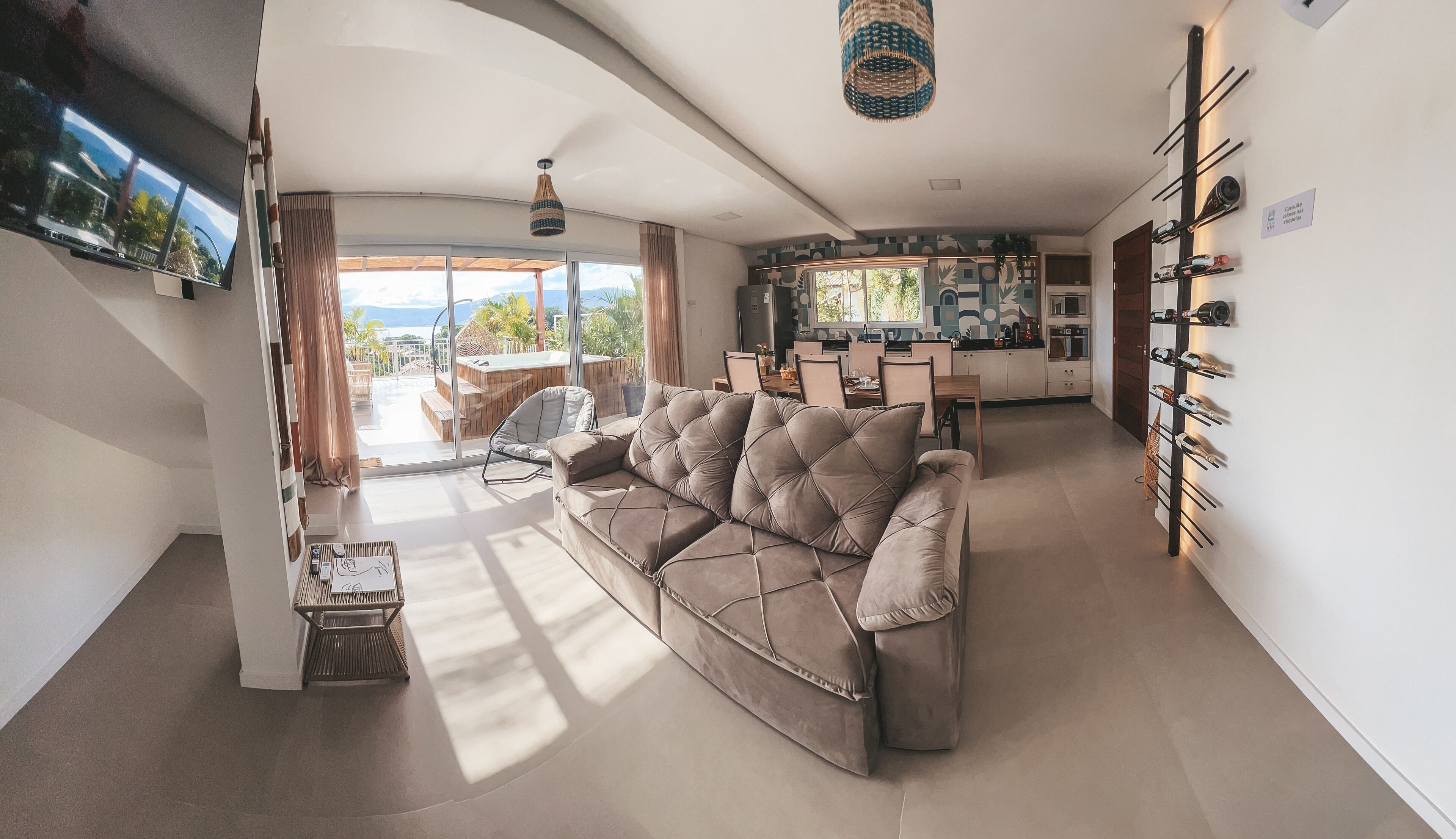 Luxury-Bungalow, Whirlpool, Blick auf die Lagune | Wohnbereich