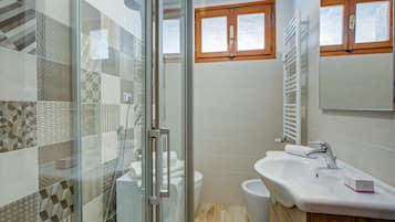 Dusche, Haartrockner, Bidet, Handtücher