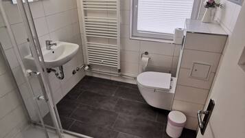 Ducha, secador de pelo y toallas