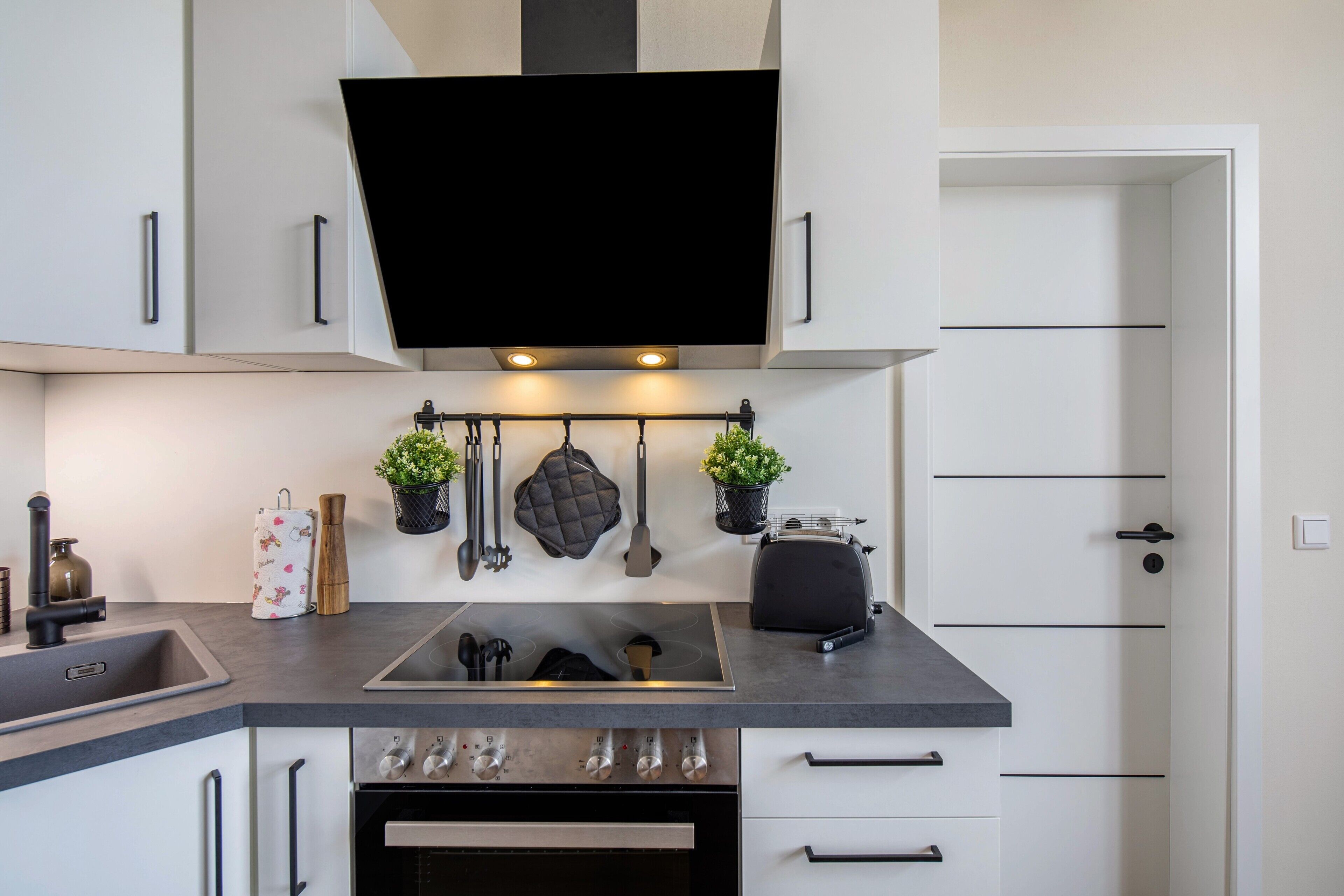 Kühlschrank, Mikrowelle, Ofen, Herdplatte