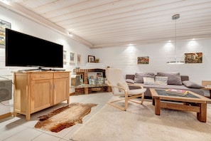 Fernseher, Kamin, DVD-Player