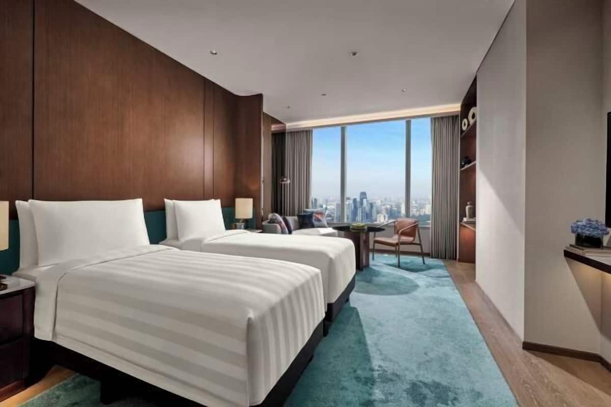 1 bilik tidur, peralatan tempat tidur hipoalergenik, gebar bulu kapas