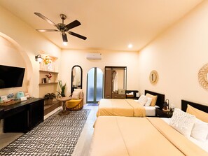 Deluxe Twin Room, 1 Bedroom, Patio, Ground Floor | Premium bedding, down duvets, memory-foam beds, minibar - Alsahar Hoi An Boutique Villa Apartment (Da Nang)