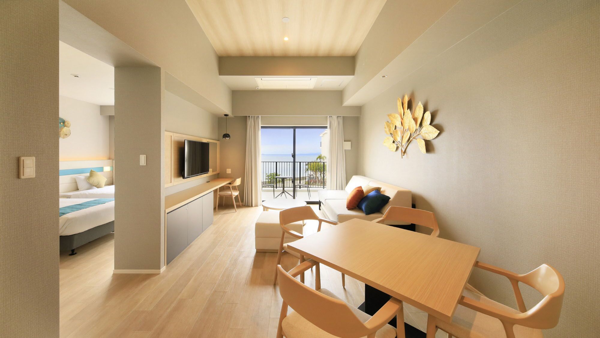 Living area | 50-inch flat-screen TV with digital channels, iPod dock