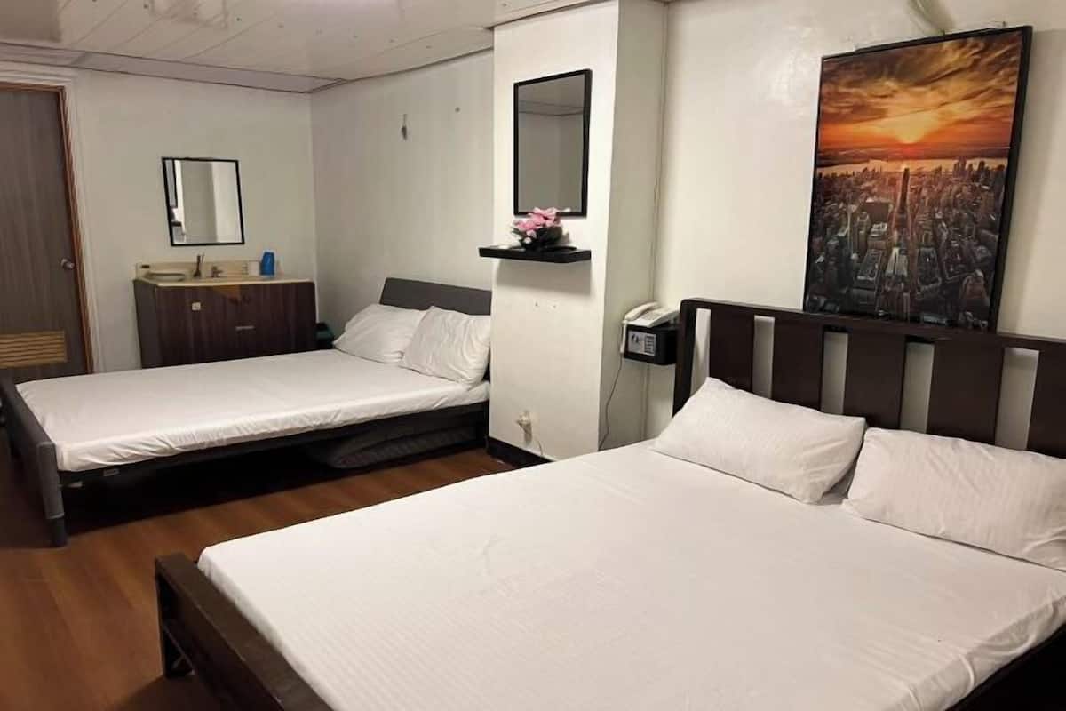 Desk, free WiFi, bed sheets