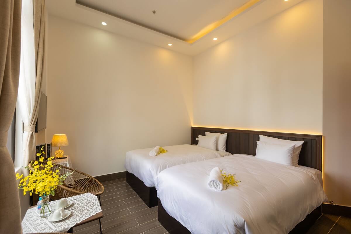 Deluxe kamer | Luxe beddengoed, donzen dekbedden, Select Comfort-bedden