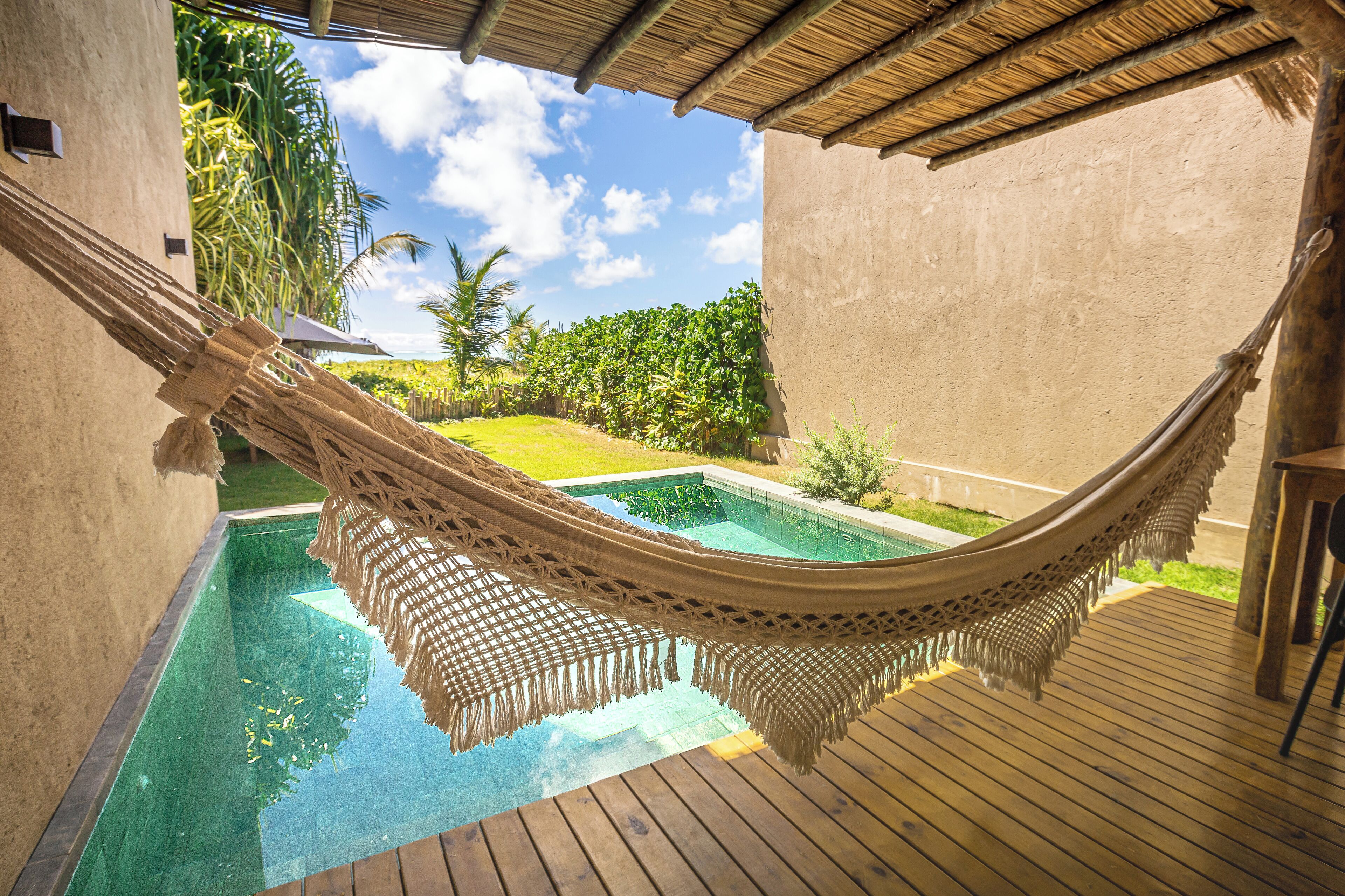 프리미엄 방갈로, 침실 1개, 전용 수영장, 바다 전망 | 1 개의 침실, 고급 침구, 필로우탑 침대, 무료 미니바