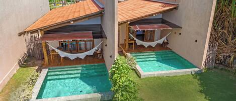 Premium-Bungalow, 1 Schlafzimmer, eigener Pool, Meerblick