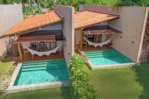 Bungalow Premium, 1 habitación, piscina privada, vistas al mar | 1 dormitorio y ropa de cama de alta calidad