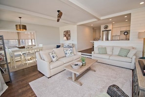 Living area - Ocean Reef 11-B1, Almost Oceanfront Condo in Emerald Isle, NC! (Emerald Isle)