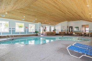 Indoor pool, a heated pool - Pebble Beach A-204, Oceanfront Condo in Emerald Isle, NC! (Emerald Isle)