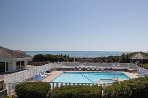 Indoor pool, a heated pool - Pebble Beach A-207, Oceanfront Condo in Emerald Isle, NC! (Emerald Isle)