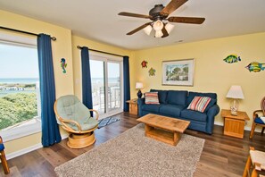 Living area - Pebble Beach C-307, Almost Oceanfront Condo in Emerald Isle, NC! (Emerald Isle)