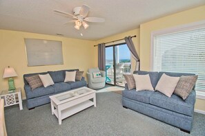 TV, DVD player - Pebble Beach D-202, Oceanfront Condo in Emerald Isle, NC! (Emerald Isle)