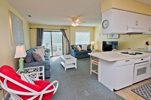 TV, DVD player - Pebble Beach D-202, Oceanfront Condo in Emerald Isle, NC! (Emerald Isle)