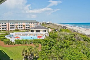 Indoor pool, a heated pool - Pebble Beach G-202, Oceanside Condo in Emerald Isle, NC! (Emerald Isle)