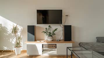 Fernseher, Videospiele, Videothek, Stereoanlage
