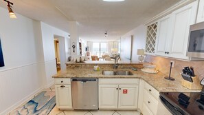 Fridge, microwave, oven, stovetop - DOTG 505 is a gorgeous 2 BR Gulf Front within a small complex to beat the crowds (Destin)