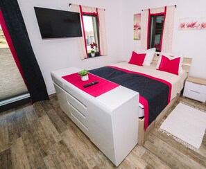 1 غرفة نوم وواي فاي وملاءات أسرّة