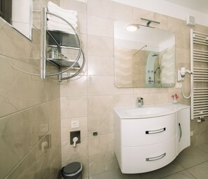 Shower, hair dryer, towels, shampoo - Apartma 1 (pogled na grad) (Bled)