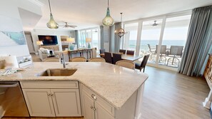 Fridge, microwave, oven, stovetop - Stunning Luxury in this Gulf front 3 BR 3 Ba and amazing views (Destin)