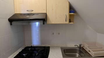 Fridge, oven, stovetop, cookware/dishes/utensils