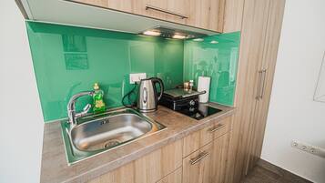 Frigorífico, microondas, placa de cocina y lavavajillas