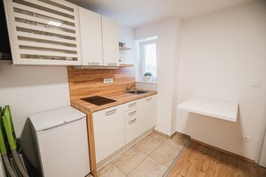 Fridge, microwave, stovetop, toaster - Cosy studio with free parking in Gorenjska (Preddvor)