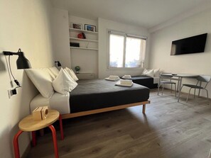 1 bedroom, desk, soundproofing, iron/ironing board