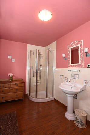 Shower, hair dryer, towels - One bedroom apartment (Preddvor)