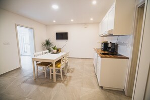 Fridge, stovetop, toaster, highchair