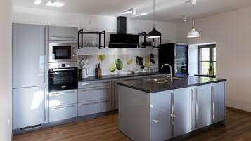 Kühlschrank, Mikrowelle, Ofen, Geschirrspüler