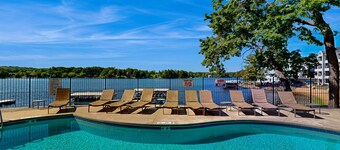 Ultimate relaxation awaits at this luxe lakefront Delton Grand studio