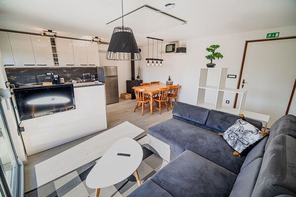 TV, fireplace, stereo