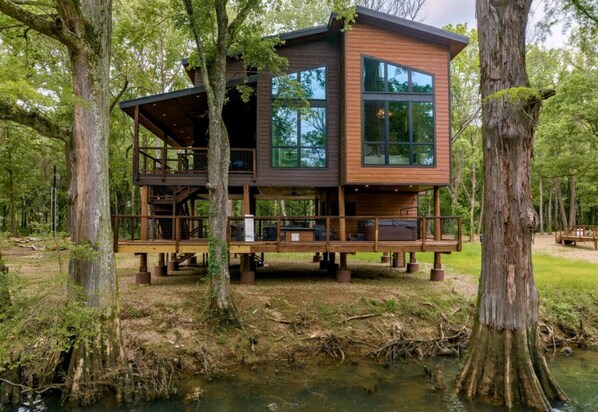 Exterior - Luxe Cabin | Riverfront | Sleeps 11 | Hot Tub (Broken BOw)