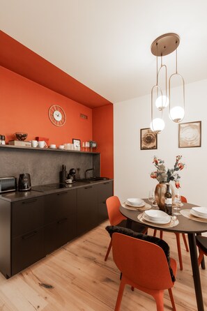 Apartment | Living area | 60-inch Smart TV with digital channels, Netflix, MP3 dock - Chill in Oriental Splendour (Prague)