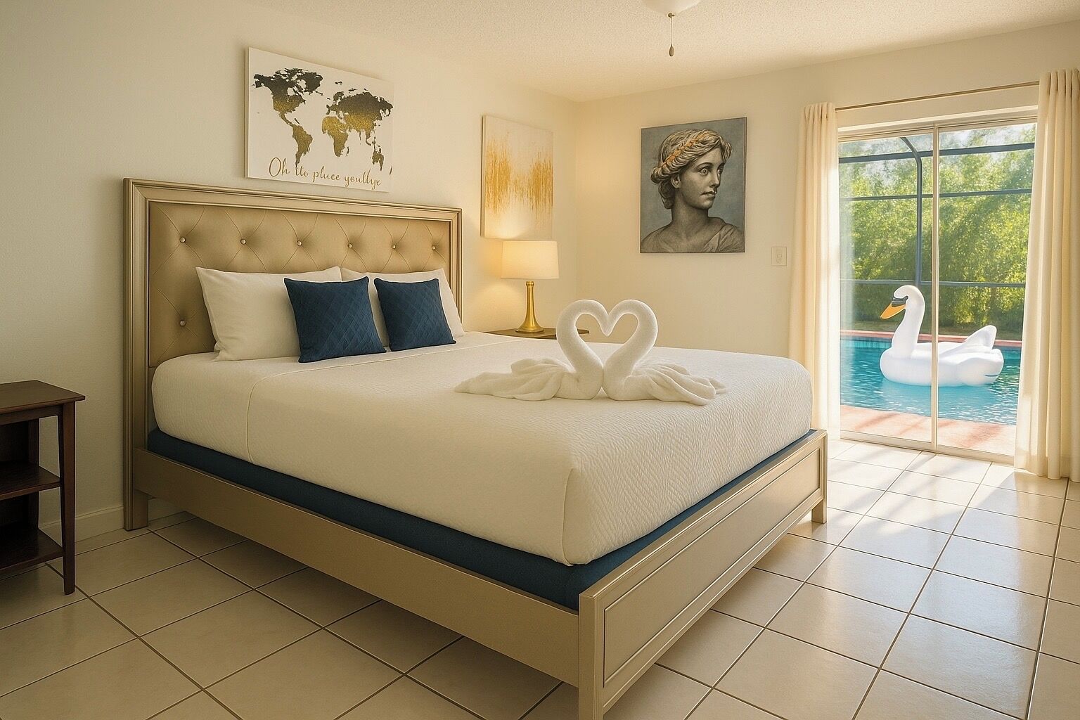 3 sovrum, skrivbord, strykjärn/strykbräda och resesäng