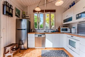 Fridge, microwave, stovetop, dishwasher